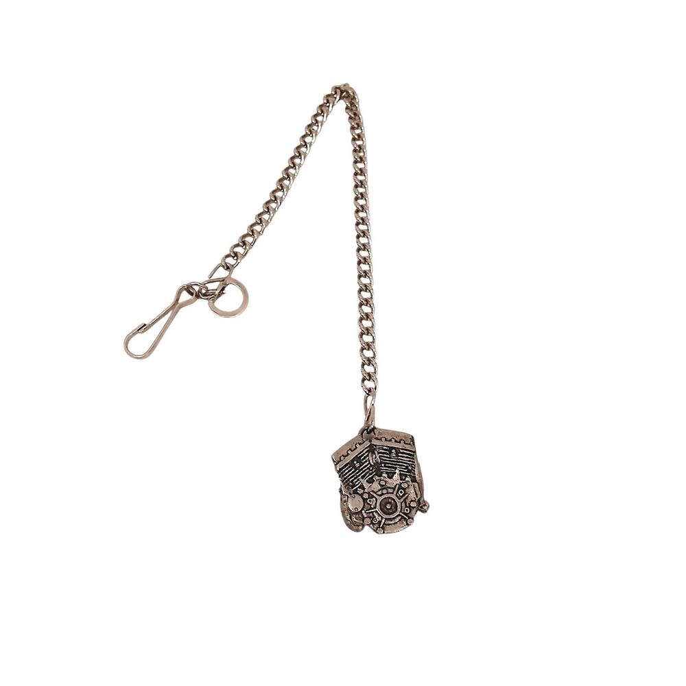 V-Twin Engine Metal Pendent Key Chain Pocket Hook Chunky Motorcycle Punk Gothic